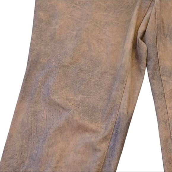 Chico's Vegan Suede Stylish Tan Straight Leg Women's Pants Size 3.5 Size 16 - Picture 3 of 11
